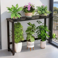 Outdoor Rustproof Iron Plant Stand for Balcony and Patio, AC Unit Cover Shelf, Garden Display Rack