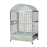 Large Stainless Steel Arched Top Bird Cage for Parrots and Mynahs