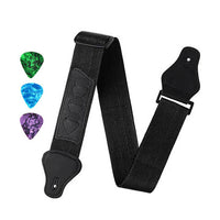 Acoustic Folk Guitar Strap with Pick Holder, Bass Electric Guitar Woven Nylon Strap