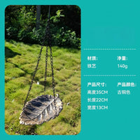 Hanging Metal Bird Bath Feeder for Outdoor Garden Patio