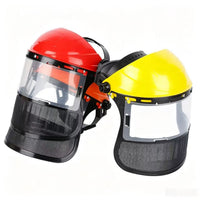 Head-Mounted Mesh Face Shield for Gardening, Logging, and Spraying