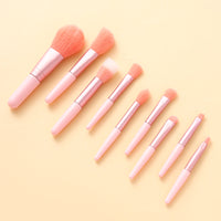9-Piece Portable Makeup Brush Set with Pouch for Beginners Travel