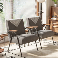 Retro Velvet Armchair with Black Legs for Living Room Bedroom