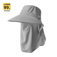Women's Korean Style Casual Sun Protection Bucket Hat with Wide Brim and UV Protection Shawl