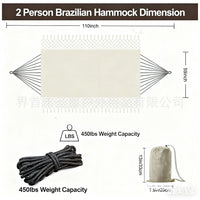 Amazon Cross-border Tassel Hammock Indoor Outdoor Canvas Hammock Camping Yard Swing Enlarged Widened Hanging Chair