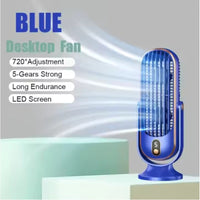 Portable USB Rechargeable Oscillating Desk Fan for Home & Car