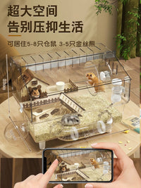 Large Acrylic Hamster Cage with Accessories for Syrian Hamsters