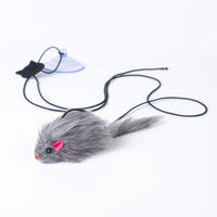 Interactive Hanging Tripod Cat Teaser Toy with Plush Mouse for Indoor Cats