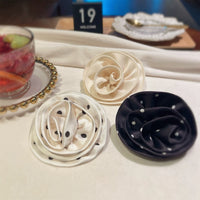 French Polka Dot Fabric Flower Brooch Pin for Suits and Coats