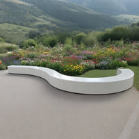 UHPC Concrete Garden Bench Planter Seat