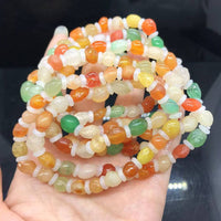 Natural Alashan Gobi Agate Colorful Beaded Bracelet