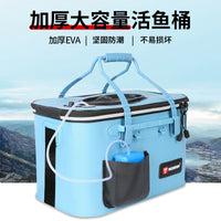 EVA Thickened Live Fish Bucket with Oxygen Pump for Fishing