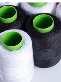 Sewing Thread for Hand & Machine Use - White/Black Polyester Spools for DIY Crafts & Garment Repair