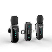 N1 2-in-1 Wireless Lavalier Microphone with Charging Case and Digital Display