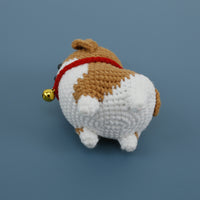 Hand-Knitted Corgi Dog Keychain Charm