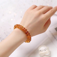 Natural Citrine Faceted Rondelle Bead Bracelet