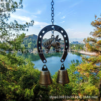 Vintage Horseshoe Bell Wind Chime Pendant for Home Decor