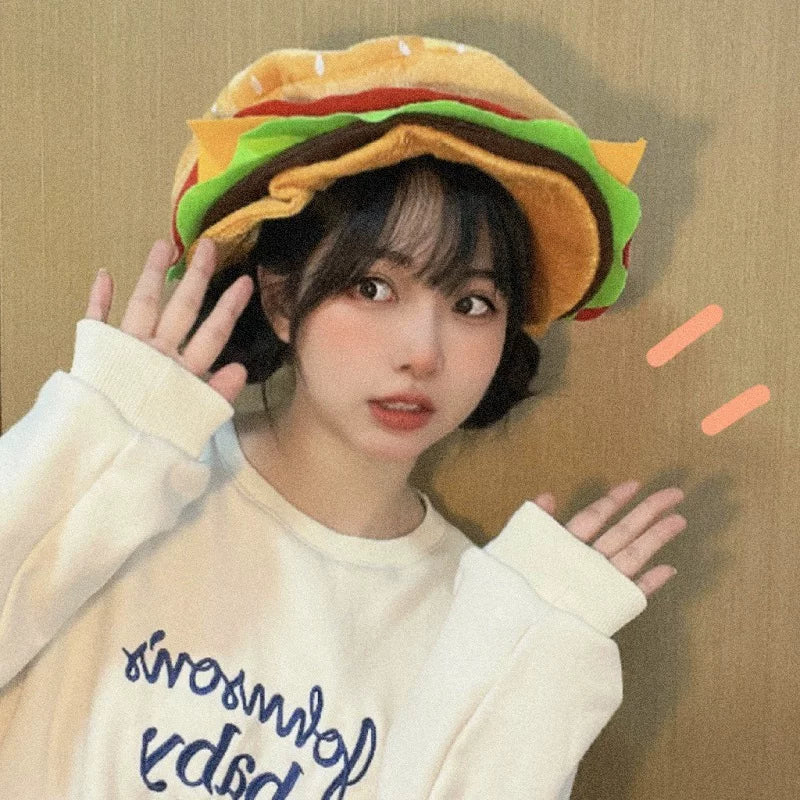 Funny Cartoon Hamburger Hat for Cosplay & Stage Performance
