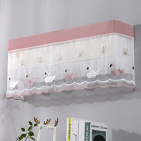 Embroidered Air Conditioner Dust Cover with Wind Deflector for Wall-Mounted Units