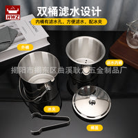 Stainless Steel Ice Bucket with Handle, Beer Champagne Cooler for Bar KTV, Single Layer Ice Container