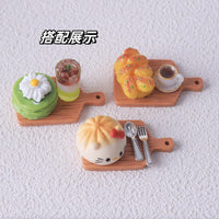 Miniature Wood Grain Tray for Dollhouse Decor and DIY Crafts