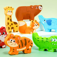3D Wooden Stacking Block Puzzle for Toddlers, Educational Toy for Early Development