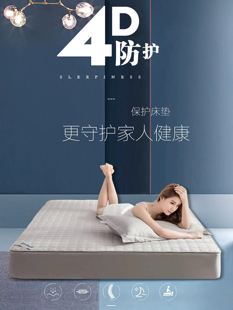 Pure Cotton Fitted Sheet Quilted Mattress Protector Dust Cover Thickened Bedding Set