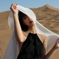 Oversized Chiffon Sun Protection Scarf for Travel and Photography, Ethnic Style Shawl for Women
