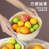 Luxury Double-Layer Drain Basket Set for Kitchen and Living Room, 2024 New Fruit and Vegetable Washing Basket