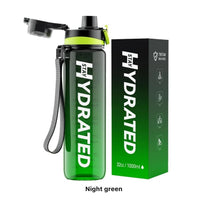 Gradient Frosted 1000ml Water Bottle with Pop-up Lid for Outdoor Fitness