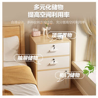 Bedside Table, Minimalist Bedroom Home Storage Rack, Multi-Tier Bedside Shelf, Simple Storage Cabinet with Drawer for Rental Room