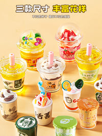 Kids' DIY Miniature Milk Tea Cup Ice Cream Dessert Play Food Set