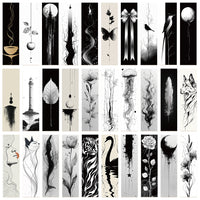 30 Pcs Minimalist Line Art Bookmarks Black and White Ins Style Reading Markers DIY Paper Clips