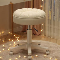 Adjustable Swivel Vanity Stool with Wheels, Modern Makeup Chair for Home, Salon, or Studio