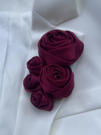 Fabric Rose Brooch Pin for Women, Elegant Silk Flower Lapel Pin for Professional Attire & Fashion Accessories