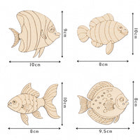 Kids' DIY Wooden Fish Craft Kit for Painting & Decorating, Kindergarten Activity Supplies