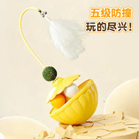 Interactive Tumbler Cat Toy with Feather Wand and Catnip Ball for Indoor Cats