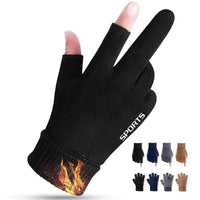 Suede Fleece Lined Winter Cycling Gloves for Men and Women, Full Finger and Fingerless Touchscreen Options