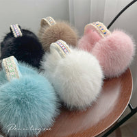 Winter Plush Earmuffs with Lace Trim for Cycling and Cold Weather