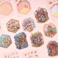 Miniature 3D Diorama Stickers for DIY Crafting