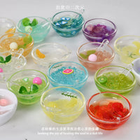 Miniature Luminous Fruit Dessert Bowls Play Food Set for Kids