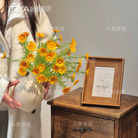 Artificial Chamomile Daisy Flower Bouquet with Ceramic Vase for Home Decor
