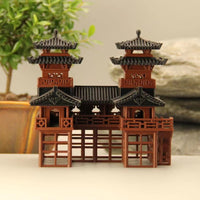 Twin Towers Micro Landscape Ornament for Aquariums and Terrariums, Ancient Style Architecture Model