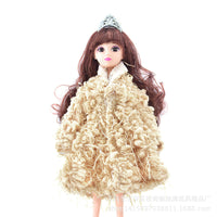 Doll Plush Coat for 30cm Dolls, 1/6 Scale Doll Clothes