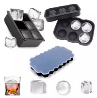 Silicone Ice Cube Trays with Lids, Sphere and Square Molds for Cocktails, Whiskey, and DIY Crafts