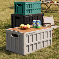 Foldable Plastic Storage Box for Outdoor Camping Car Trunk Organization