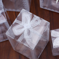 Clear PVC PET Food Candy Gift Boxes with Pattern Print, Customizable Logo