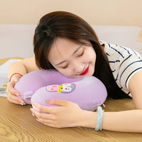 Memory Foam U-Shaped Travel Neck Pillow with Eye Mask Set for Office and Napping