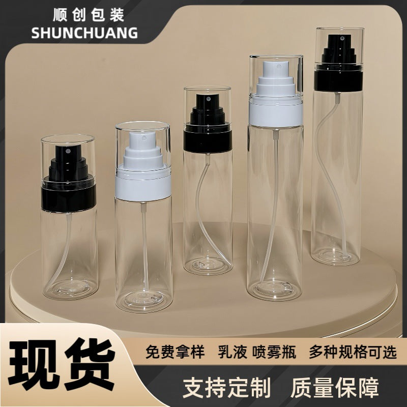 Fine Mist Spray Bottle with Pump Dispenser for Setting Spray Lotion, PET Plastic, 50ml-120ml