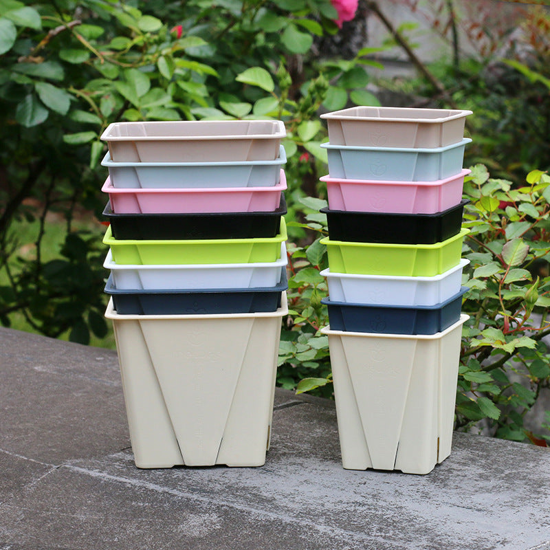 Meiwei Square Plastic Succulent Planter Pot with Breathable Root Control for Roses and Clematis Cuttings